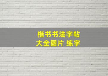 楷书书法字帖大全图片 练字